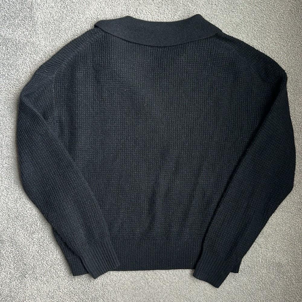 Quince Baby Alpaca-Wool Waffle Stitch Polo
Sweater in Black Size XS - Picture 7 of 7